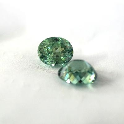 China Oval Zircon Tourmaline Green CZ Loose Gems for sale