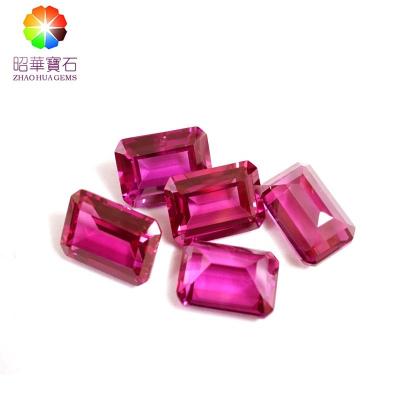 China Ruby Synthetic Green Corundum Cat Eye Loose Cut Gemstone for sale