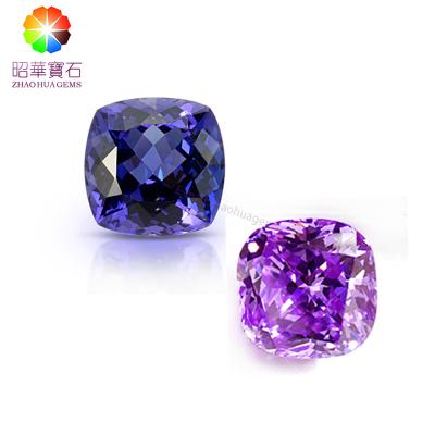 China Synthetic Corundum Gemstone Loose Cushion Cut Blue Sapphire Corundum Wuzhou Gemstone Wholesale ZHAO HUA Gems for sale