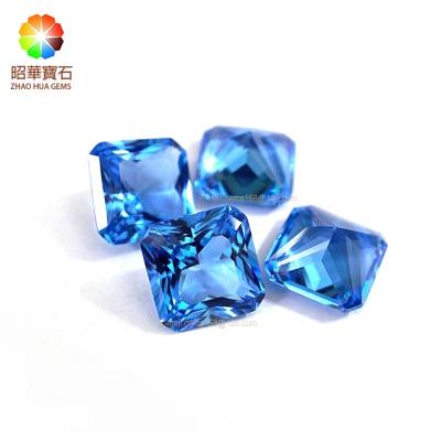 China High Quality Emerald Princess SQUARE blue loose gemstone from NanoCrystal Emerald Princess Cutting Nanogems Aquamarine for sale