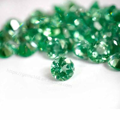 China Brazil Emerald Green Round Cut Gemstone Green Synthetic Spinel Spinel for sale