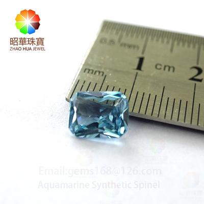 China Rectangle Synthetic Spinel Octagon Cut M-Aquamarine #106 Synthetic Spinel Gemstone For Jewelry Making for sale