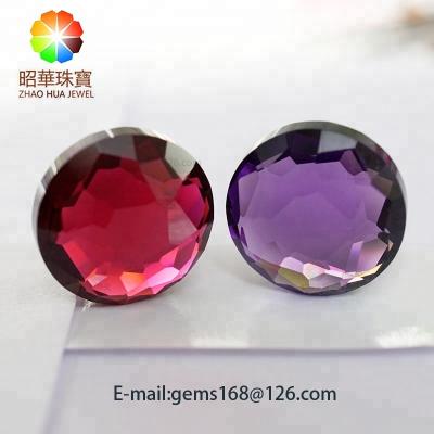 China Round Fantasy Glass Gems Double Faced Crystal Glass Loose Gemstone for sale