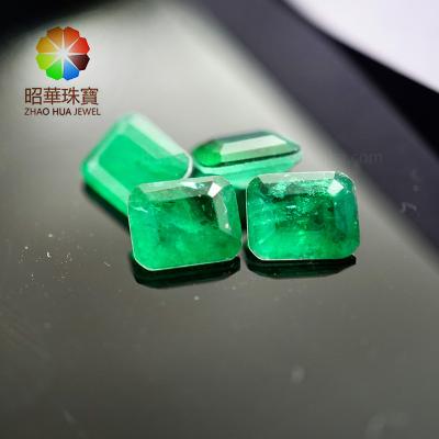 China Colombian Green Crystal Natural Crystal Octagon Cut Gemstone Synthetic 5*7 Mm Green Cut for sale