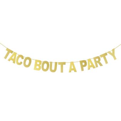 China Glittery Gold Taco Hanging Access A Banner Cinco De Mayo Party Decor for sale