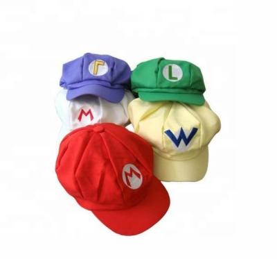 China Cotton Red Green Purple Yellow White Mario Bros Hat Party Decorations Mario Luigi 2019 Cosplay for sale