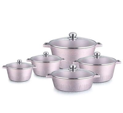 China Sustainable High Quality Cookware Sets Granite Cookware Sets Marble Coating Cookware Sets for sale