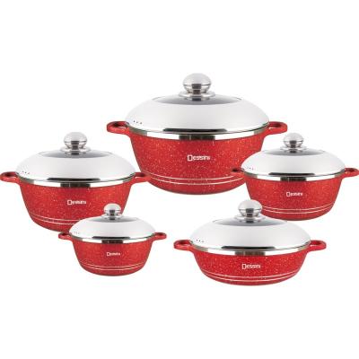 China Sustainable Household Durable Cookware Sets Non-Stick Kitchenware Set Spiral Bottom Casserole Sets for sale