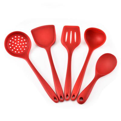 China Sustainable Cooking Spoon Shovel Set Silicone Cookware 5 Sets Non Stick Cookware Shovel Set for sale