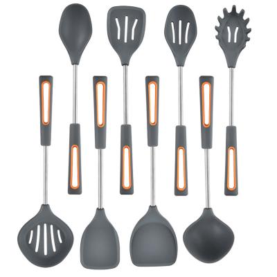 China Viable Silicone Cookware Sets 8 Sets Silica Gel Spatula Spoon Set With Tube Handle Small Silicone Spatula Spoon for sale