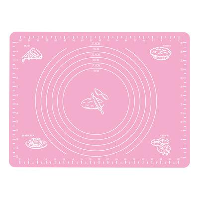 China Sustainable Pink 40*30cm Universal Silicone Baking Mat For Dough Non Slip Silicon For Dough Rolling Mat for sale