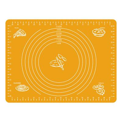 China 40*30cm Viable Non Stick Orange Color Dough Mat Silicone Baking Kneading Mat For Baking Biscuit for sale