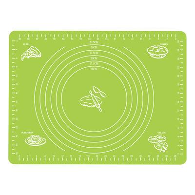 China Sustainable Green Universal Non-Slip Pastry Mat 40*30cm For Rolling Dough Baking Mat Non-Slip Silicon For Dough Mat for sale