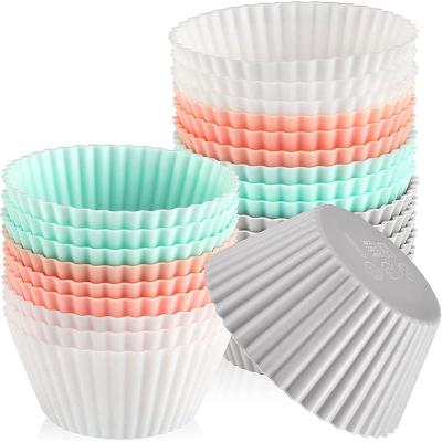 China Baking Stocked Round Cake Mold Silicone Pudding Tool Kit Tart Steamed Side Bread Cup For Kitchen Use for sale