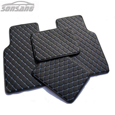 China Anti-skidding.clean leather material 4 pieces of anti slip car floor mats OEM Auto Logo Universal Car Floor Mats for sale