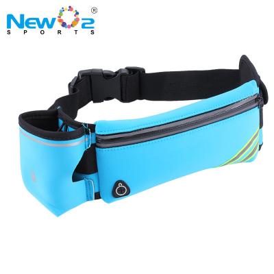 China Reflective Unisex Neoprene Material Waist Pouch With Running Bottle Holder Hydration Belt For Outdoor Sports for sale