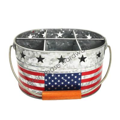 China Modern Vintage Metal Countertop Storage Solution Organizer Kitchen Tool Utensil Rack Cart With Flag Cut Star Design for sale