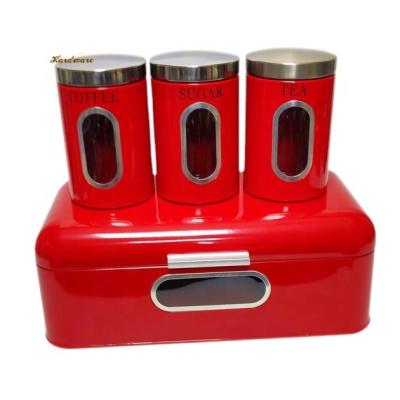 China Freshness Keeping Kitchen Food Coffee Tea Coffee Bean Sugar Pasta Canister Storage Jar Airtight Glass Set for sale