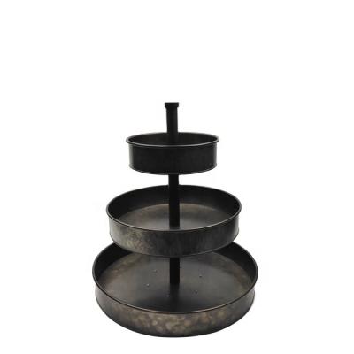 China Viable Iron Metal Afternoon Tea Tools Cake Stand Wedding Decorative 3 Tier Cake Stand for sale