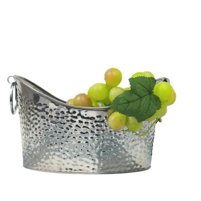 China Hammer Stainless Steel Beer Champagne Ice Bucket Sustainable Packing Party Bathtub for sale