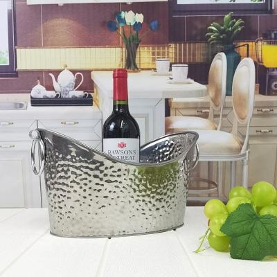 China Sustainable Red Wine Ice Bucket Stainless Steel Champagne Beer Bucket Party Nightclub Hotel Restaurant for sale