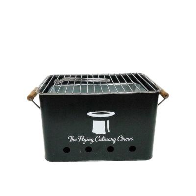 China Easily Assembled Metal Camping Outdoor Reuse Rectangular Picnic Galvanized Steel BBQ Grill Portable Charcoal BBQ Grill for sale