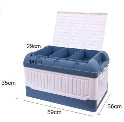 China Large Capacity 75L Capacity Car Storage Box 3Pcs/Ctn Convenient Waterproof Folding Car Trunk Organizer for sale