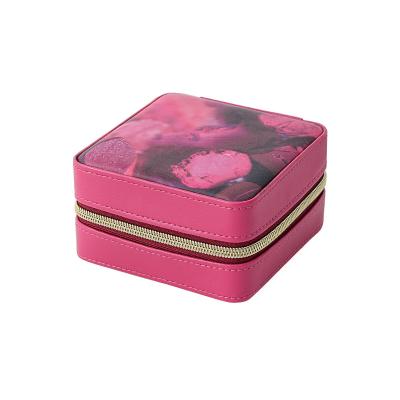 China Handmade PU Leather Jewelry Storage Box With Your Brand Logo Storage Custom Jewelry Box Large With Mirror for sale