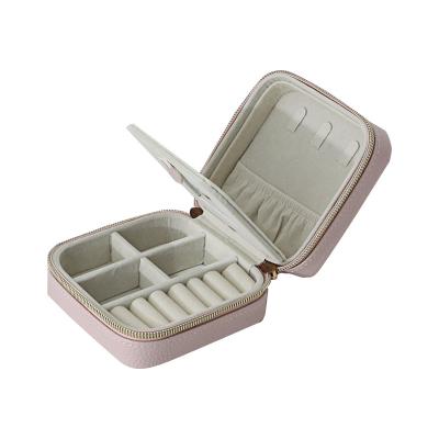 China Simple design handmade genuine cowhide storage box travel cufflink/trinket leather box for sale