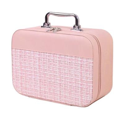 China New Fashion PU Storage Bag Travel Large Capacity Makeup Leather Cosmetic Gift Box for sale