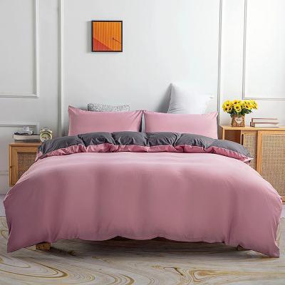 China Suowei 2022 Nondisposable Hot Sale Pink Polyester Textile Patchwork Comforter Bedding Set Luxury Duvet Cover Sete Dredones for sale