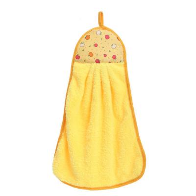 China Latest Sustainable Product Soft Microfiber Hang Hand Towel Polyester Colorful Hand Towels For Kids Bathroom for sale