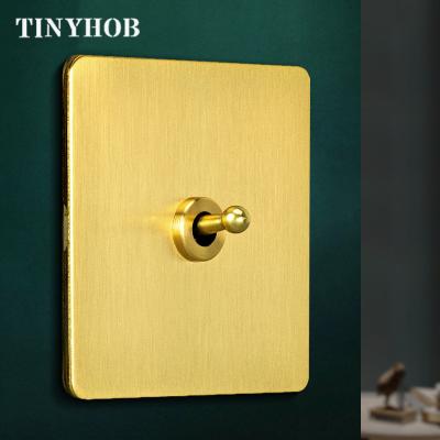 China PANEL MATERIAL: BRASS LEVER MATERIAL: SW-728 SOLID BRASS Electric Wall Light Switch Wholesale Satin Brass Colored Brass Gold 1/2/3/4 Way 220V 110- 250V from band 2 for sale