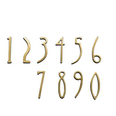 China DIY Modern Brass House Number /50mm 0-9# or 70mm Size/Modern Plate Number House Hotel Door Address Digits Plate Sign HD-0335 for sale