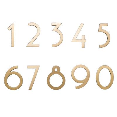 China Modern Wholesale Villa Hotel Room Dorm House Brass House Numbers Letters Number Digital Company without punching HD-0175 for sale