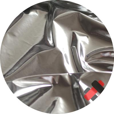 China High Reflective Waterproof PU Coated Waterproof Polyester Silver Foil Mirror Fabric for sale