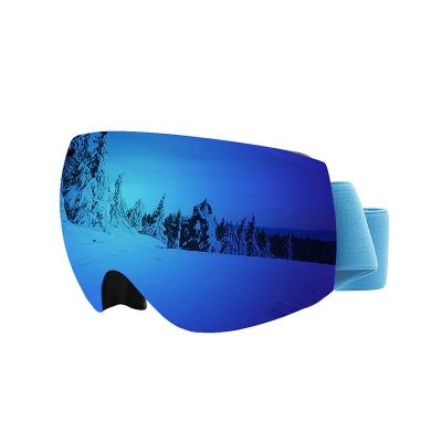 China Magnetic Frameless Mirrored Ski Goggles With UV Protection Lens for sale