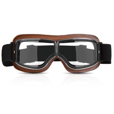 China Gafas de la prueba del polvo de la vespa ATV Off Road de Leather Riding Glasses del piloto de las gafas del motocrós anti del rasguño que compiten con en venta