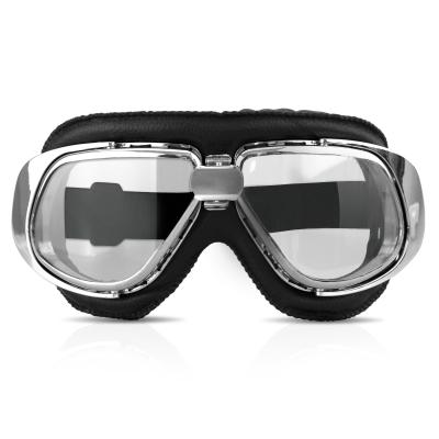 Chine Lentilles en cuir noires de Motorcycle Goggles Photochromic d'aviateur pour des casques à vendre