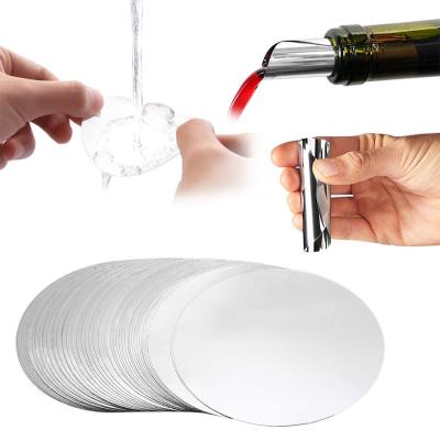 China Promotion Disposable Gift Customized Logo Antidrop Foil Wine Disk To Drop Stop Flexible Wine Disk Pourer Spout for sale