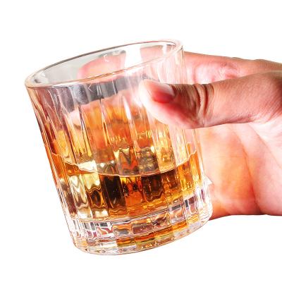 China Viable Double Wall Rotating Crystal Swing Cocktail Glasses Cups Japanese Rotating Whiskey Glass Set for sale