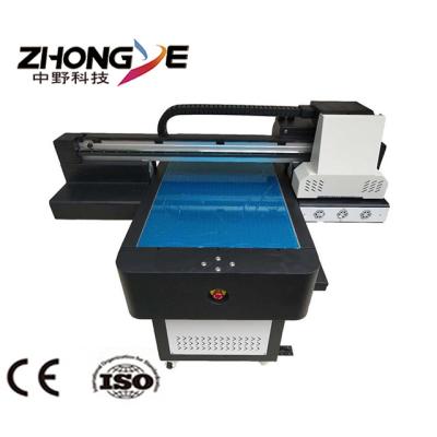 China Glass 6 Colors Zhongye UV Printer 2019 Promotional Price A1 6090 DTG Printer XP600 TX800 UV Printer Head 60cm x 90cm for sale