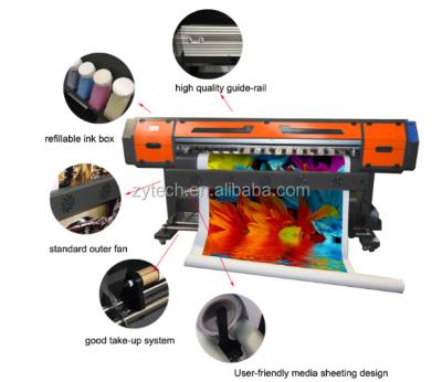 China LiaoningZhongYe E printer eco solvent large format indoor and outdoor 1800 printer and conspirator with dx5 print head Flora Wer Gongzheng Roland Mimaki for sale