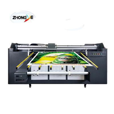 China Wall Wraps Large Format Printer Zhongye UV Hybrid Printer Large Format UV Flatbed Roll To Roll Printer 3.2m Widely Used Cheap Low Cost New for sale