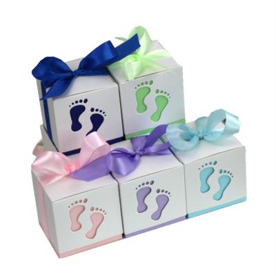 China Recyclable Baby Shower Ribbon Favor Gift Candy Boxes Wedding Favors And Gifts For Wedding for sale