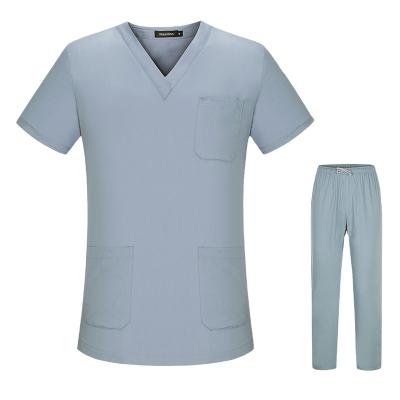 China Good And Comfortable Hospital Stretch Uniform Hospital Full Around Elastic Closure Hospital Uniform Set Workwear for sale