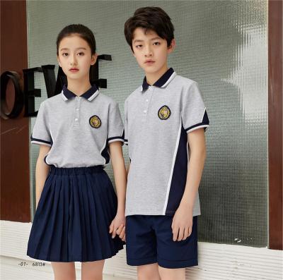 China Kids Suits School Uniforms Patterns Kids School Uniforms Name Tag Set Elementary School School Uniforms Shirt Printed Kids Clothes Suit For Summer for sale