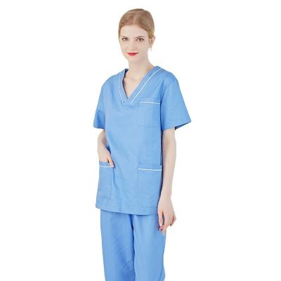 China 2021 New Style Hospital Nursing Scrubs Hospital Uniforms Made Of Polyester Rayon Spandex Medical Stretch Fabric Scrubs For Women for sale