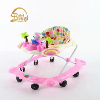 China Help baby to learn promotion sale baby walker foldable walker with big music rubber wheels made in china for sale