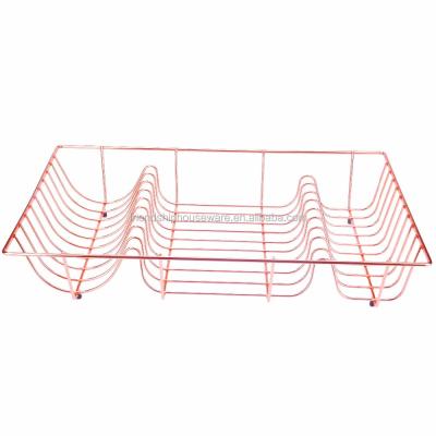 China Viable Manufacturer Kitchen Stainless Steel Chrome Colored Metal Wire Sink Dish Drainer Dish Rack Top Rack for sale